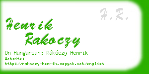 henrik rakoczy business card