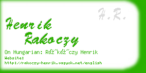 henrik rakoczy business card